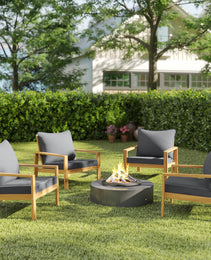 8 Patio Chair Cushions with Seat & Backrest, Fade Resistant Seat Replacement Cushion Set, Gray