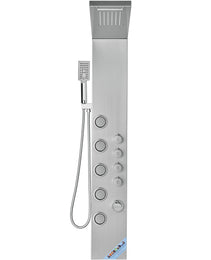 Shower Panel System, 4 Shower Modes Shower Panel Tower, Rainfall, Waterfall, 5 Full Body Massage Jets And 3-Setting Handheld Shower Head With 59" Hose, Stainless Steel Wall-Mounted Shower Set
