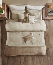 7 Piece Faux Suede Comforter Set