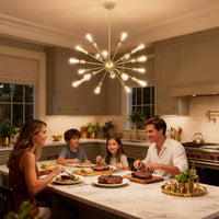 18 Light Gold Sputnik Farmhouse Chandeliers for Dining Room Light Fixture