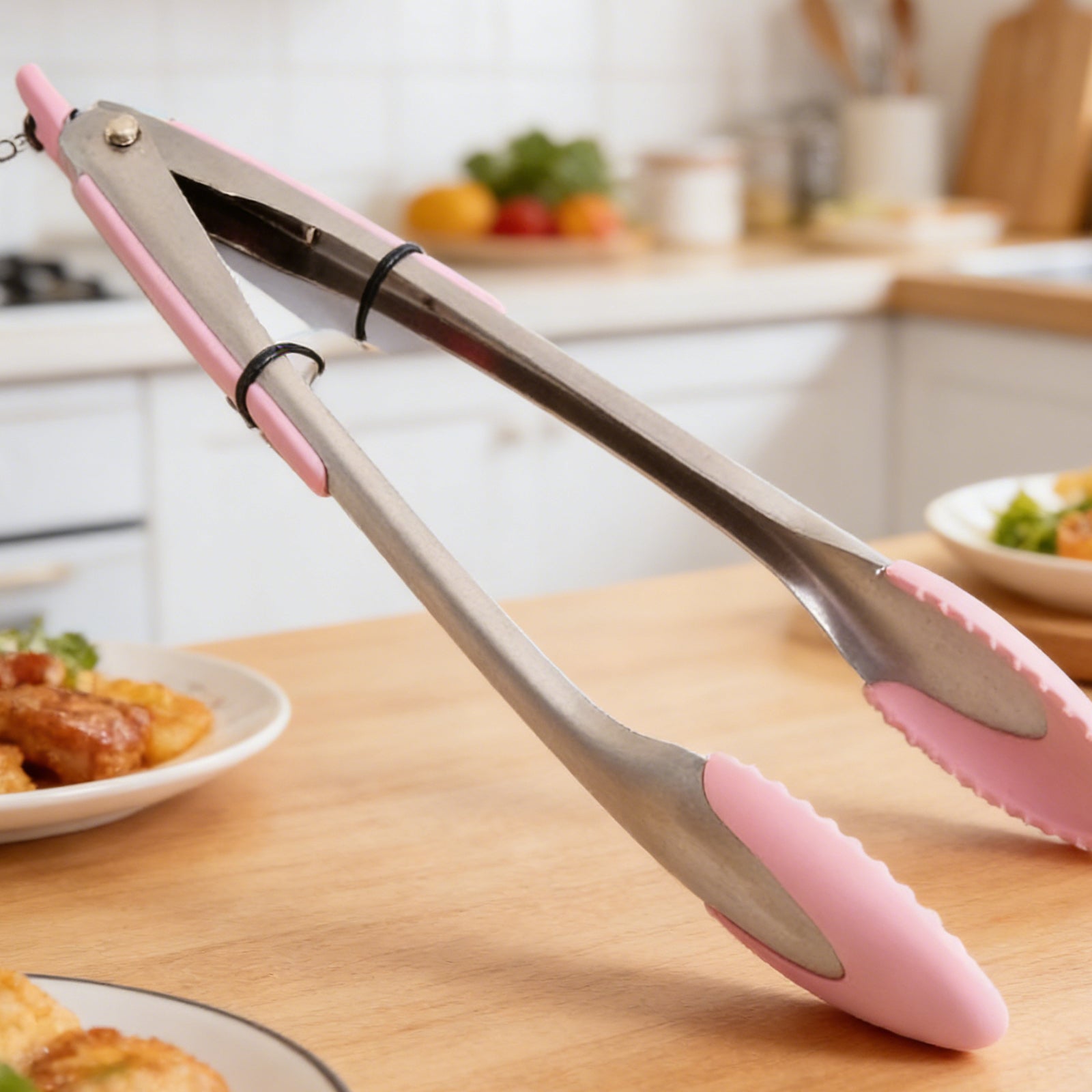 SK-9187 Kitchen Tongs – Stainless Steel Cooking & Serving Tongs for BBQ, Salad & Kitchen Use