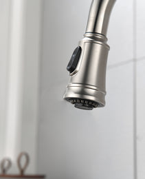 Single Handle High  Pull Out Kitchen Faucet, Single-stage Stainless Steel Kitchen Sink Faucet, With Pull Down Spray