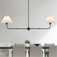 Farmhouse Black Chandelier, 5-Light Fabric Chandelier
