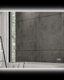 Dimmable Bathroom Mirror with Lights, 39" x 32" Backlit LED Mirror w/ Anti-Fog, Memory & Infinite Color Temperature