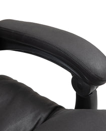 Massage Office Chair with Heat Function, Computer Desk Chair with Footrest Swivel Wheels, Black