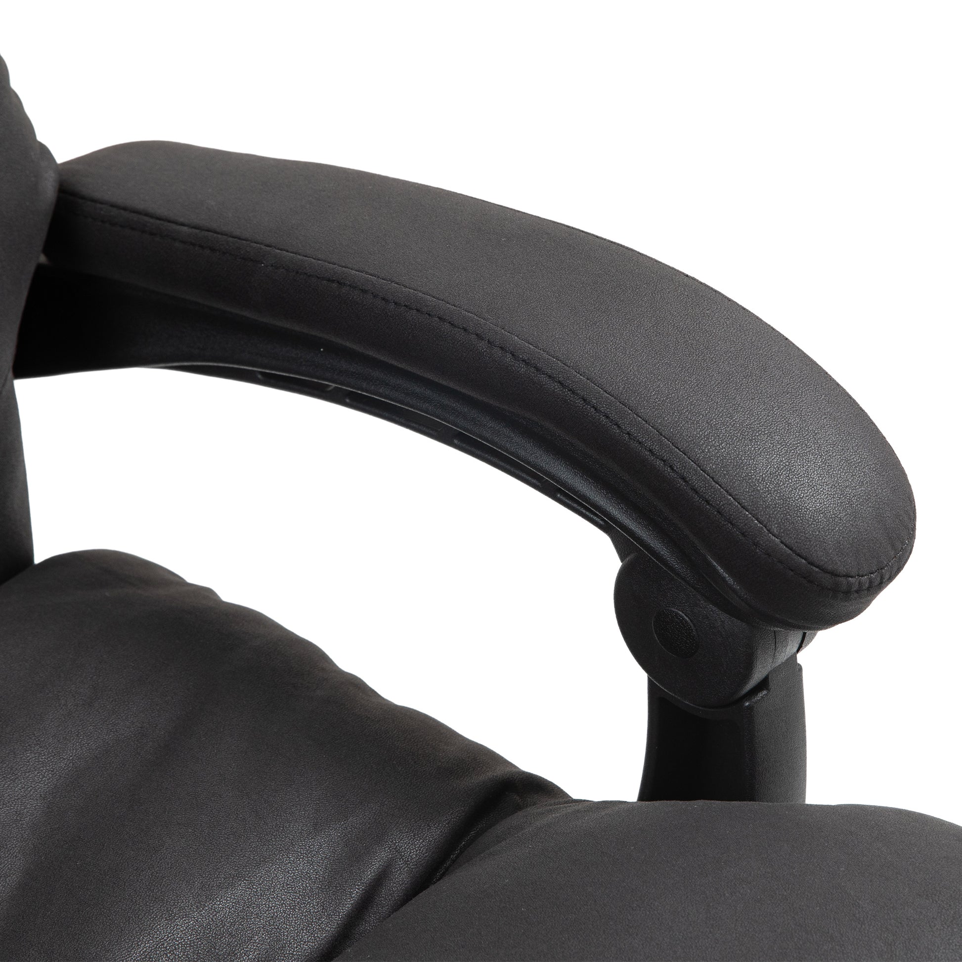 Massage Office Chair with Heat Function, Computer Desk Chair with Footrest Swivel Wheels, Black