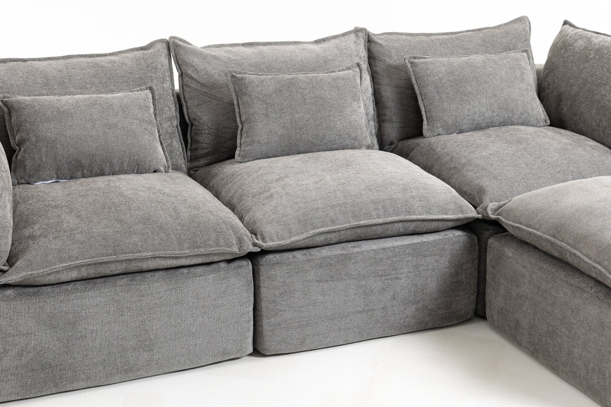 102.3  Width Cloud Couch Oversized Modular Sectional Sofa True Relax Comfy Couches Wide&Deep Seat Sofas For Living Room Furniture Sets, 3Seat With Ottoman