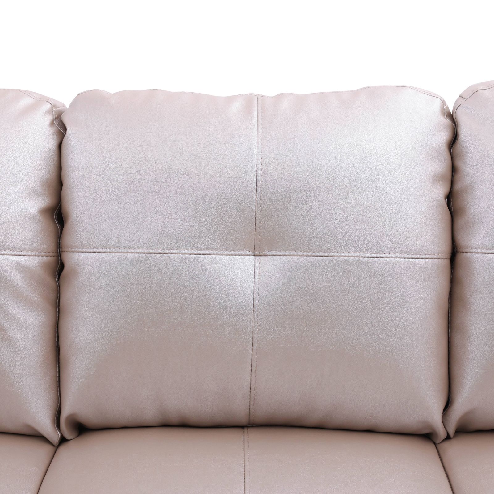 Pickup Only--Latte Faux Leather 3-Piece Living Room Sofa Set