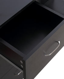 47" Home Office Computer Desk Bookcase Combo, Writing Table Workstation with 3 Drawer and Storage Shelf - Black