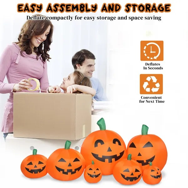 LED String Lights 7pcs Pumpkin Inflatable Halloween Decoration - CJDS - FC