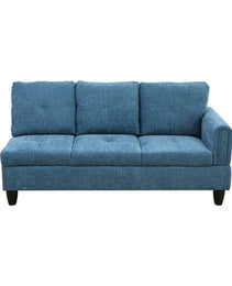 Pickup Only--Blue Flannel 3-Piece Living Room Sofa Set
