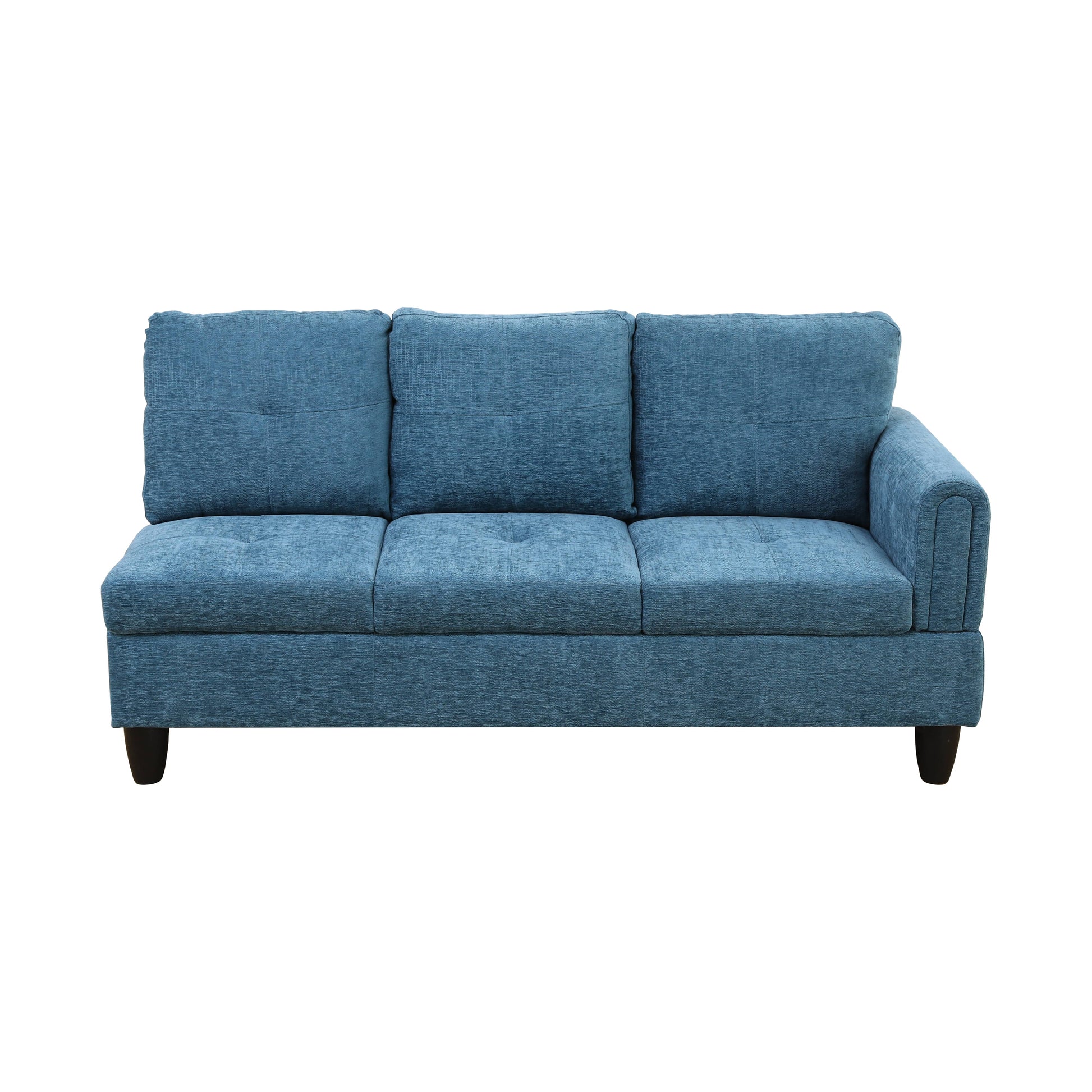 Pickup Only--Blue Flannel 3-Piece Living Room Sofa Set