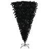 6 FT Pre-lit Upside Down Artificial Christmas Tree, Black Halloween Tree With 250 Purple Lights And Pumpkin & Skull Ornaments - CJDS - FC