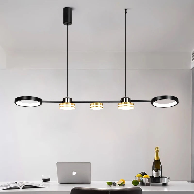 Pendant Lights Modern Table LED Long Linear Chandelier Kitchen Island Lighting For Hanging Lamp Dining Living Room Office Light