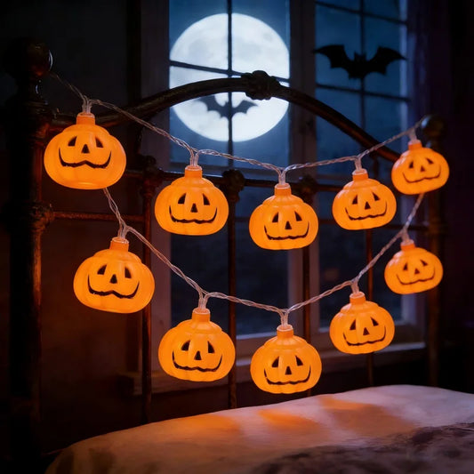 Halloween Pumpkins String Lights, Holiday Jack-O-Lantern Pumpkin Lights for Indoor Outdoor DIY Party Hanging Decor