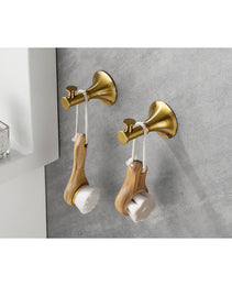 6 Piece Brass Bathroom Towel Rack Set Wall Mount