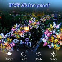 Solar LED Butterfly Flower Light Outdoor Simulation Butterfly Lawn Lamp Garden Waterproof Landscape for Home Christmas Decor