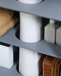 Under Sink Bathroom Cabinet, Pedestal Sink Storage Cabinet with 2 Doors, Shelf and U-Shape, Gray