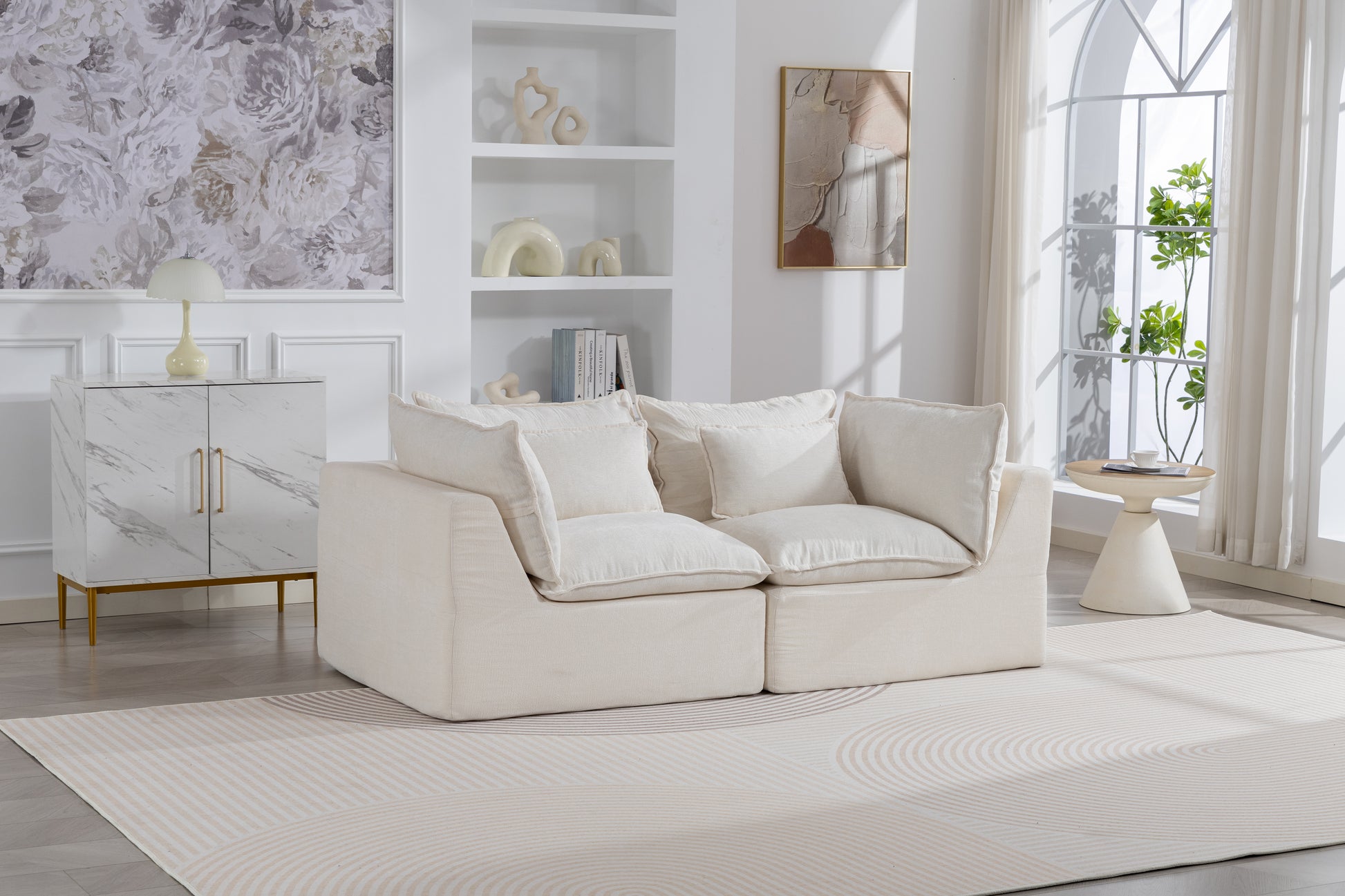 74.8  Width Cloud Couch Oversized Modular Sectional Sofa True Relax Comfy Couches Wide&Deep Seat Sofas For Living Room Furniture Sets, 2Seat
