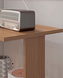 360° Rotating Home Office Desk L Shaped Corner Computer Desk with Storage Shelves, Writing Table Workstation, Teak
