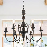Vintage Orb Oil Rubble Black Chandelier for Dining Room