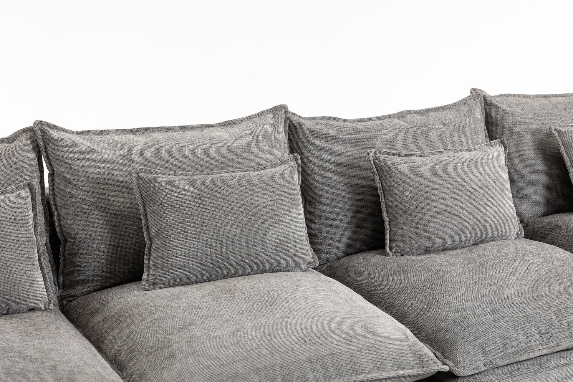 129.8  Width Cloud Couch Oversized Modular Sectional Sofa True Relax Comfy Couches Wide&Deep Seat Sofas For Living Room Furniture Sets, 4Seat With 2Ottoman