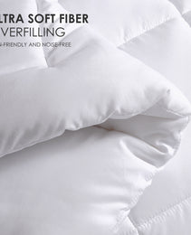 White Oversized Checkered Quilted Plump Duvet Luxury Hotel-grade Comfort For Bedrooms And