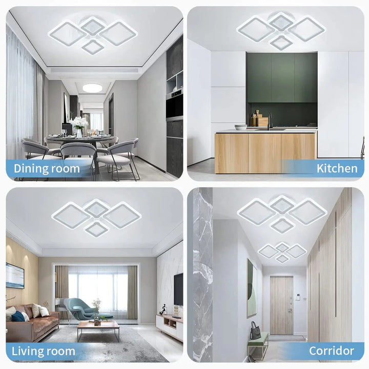 Minimalist Ceiling Light Fixture Remote Dimmable LED Ceiling Lamp Energy Saving Chandelier Bedroom Kids Room Indoor Lighting