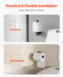 Toilet Paper Holder, Fits Mega Rolls Size, Premium Stainless Steel Rustproof Material, Wall Mounted With Screws, Toilet Roll Tissue Holder For Bathroom, Washroom, Kitchen, Matte Black