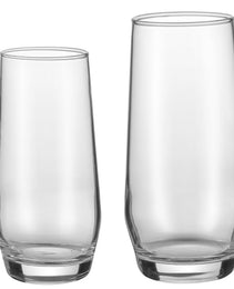 Drinking Glasses Set, 16-Piece Crystal Glass Cups, Elegant Mixed Glassware Set, With 8 Pcs 18.26 Oz Highball And 8 Pcs 11.5 Oz Cocktail Drinkware For Kitchen, Beer, Smoothie, Juice, Soda, Wine