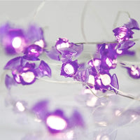 1pc 20/30 LED Halloween Bat Copper Wire String Light Battery Powered Purple Bat Fairy Lamp For Home Bedroom Festival Party Decor