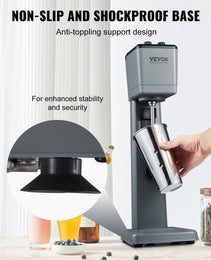 Milkshake Maker Machine, 375W Commercial Milk Shake Maker Mixer, Single Head Drink Mixer Blender Machine, 3-Speed Milkshake Blender With 27.7oz Stainless Steel Cup For Commercial