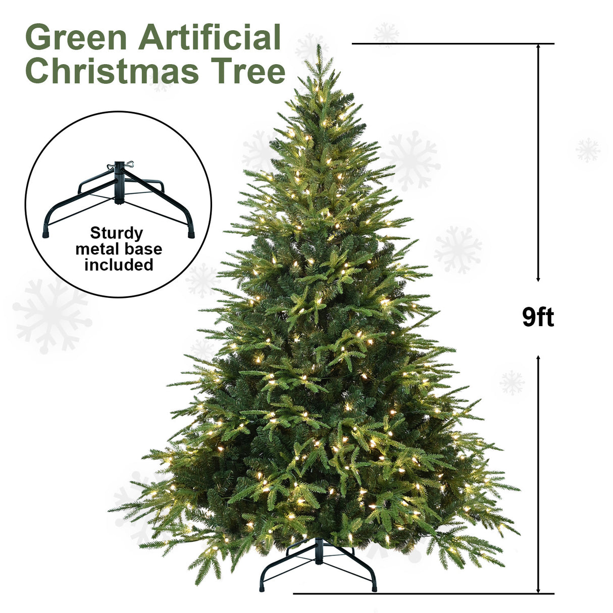 PVC Christmas Tree, Christmas Decorations, Green, With Lights - CJDS - CC