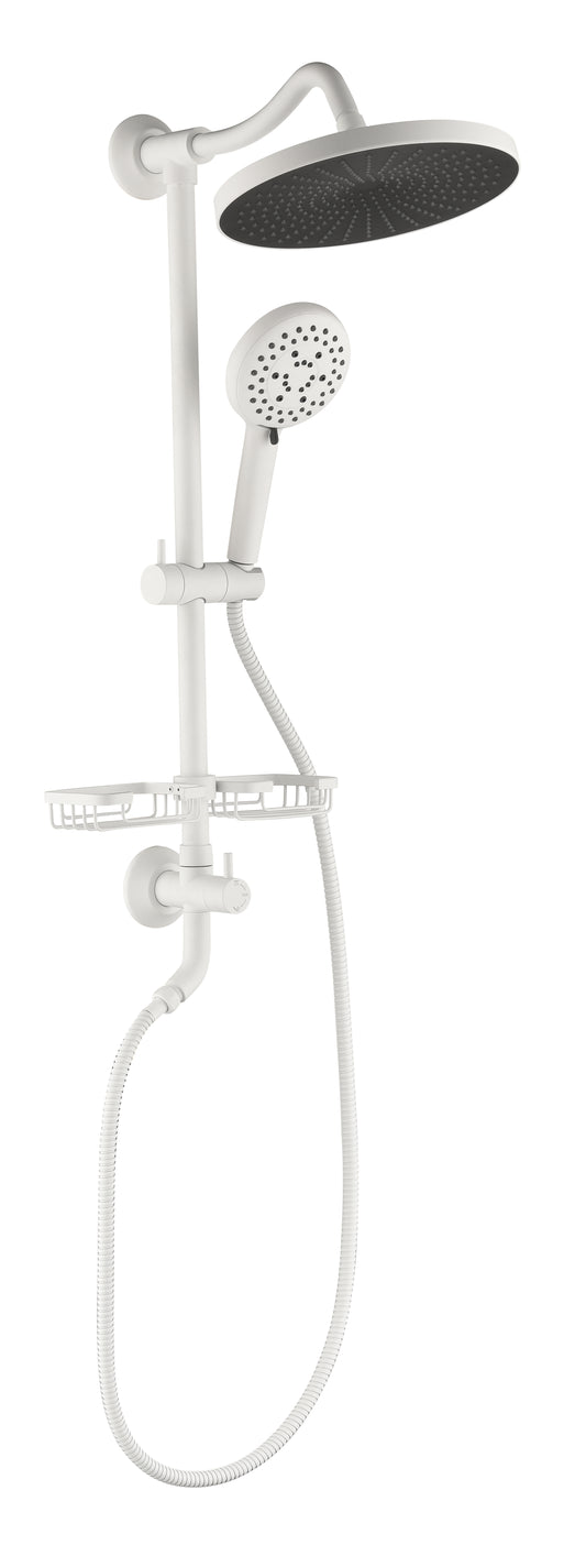 ShowerSpas Shower System, With 10 Rain Showerhead, 4-Function Hand Shower, Adjustable Slide Bar And Soap Dish