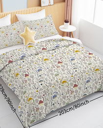 3 Pieces Mushroom Decoration Comforter Set Soft Bedding Set For Home Bedroom Decor Twin Full Queen King Size