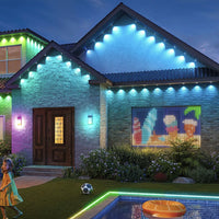 Smart RGB Eave Lights App & Remote IP67 Permanent Outdoor LED String Lights Home New Year Christmas Birthday DIY Lighting