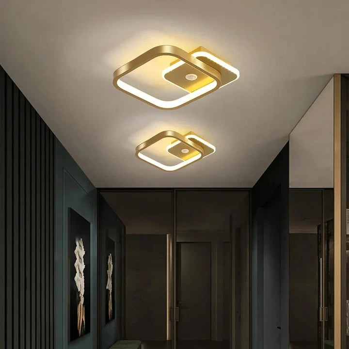 Black PIR Motion Sensor Ceiling Lamps for Bedroom Living Room AC85-265V Indoor Induction Ceiling Lights Decor for Corridor Aisle
