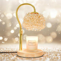 Candle Warmer Lamp with Timer, Dimmable Candle Lamp Warmer with 312 K9 Crystals Adjustable Height Electric Candle Warmer for Women Gifts, Wax Warmer Lamp with 2 Bulbs for Jar Candles