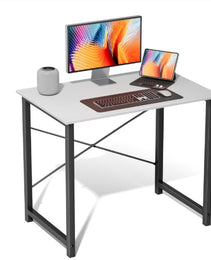 Computer Desk For Home Office, Modern Study Work Table Simple Style For Bedroom, Writing Desks With X-Shaped Reinforcement, Rust