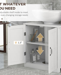 Bathroom Sink Cabinet, Pedestal Sink Cabinet with Adjustable Shelf, White