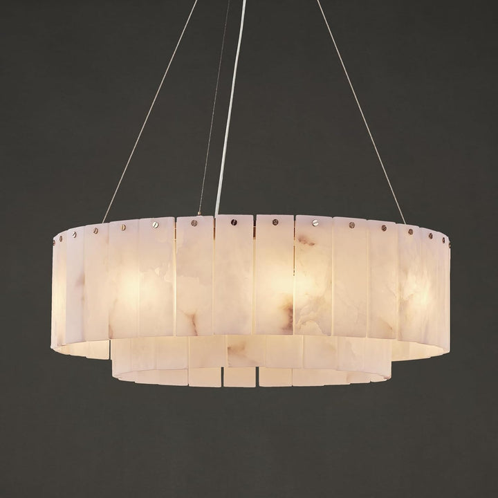 Alabaster Chandeliers D23In round Chandeliers for Dining Room Small Chandelier Light Fixture for Kitchen Living Room Foyer Entryway Hallway