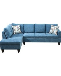 Pickup Only--Blue Flannel 3-Piece Living Room Sofa Set