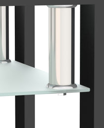 1-Piece Modern Tempered Glass Tea Table Coffee Table End Table, Square Table For Living Room, Transparent Black