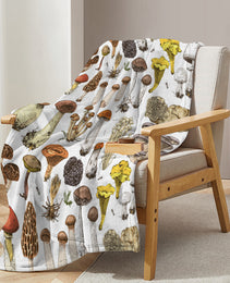 Mushroom Flannel Fleece Throw Blanket Soft Lightweight Plush Plant Blanket Throws For Couch Bed Sofa Travel All Season