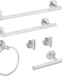 6 Piece Stainless Steel Bathroom Towel Rack Set Wall Mount Brushed Nickel