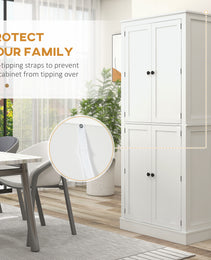 72" Kitchen Pantry Storage Cabinet, Modern Tall Kitchen Cabinet with 5-tier Storage Shelving, 8 Spice Racks, Drawer