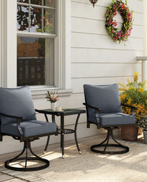 4 Patio Chair Cushions with Seat & Backrest, Fade Resistant Seat Replacement Cushion Set, Gray