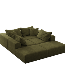 Oversized Sponge Cloud Sofa,Modern Upholstered Sectional Sofa Couch Set,Modular 162 L Shaped Sectional Living Room Sofa Set With 6 Pillows,Free Combination Sofa Couch For Living Room,BedroomWF055