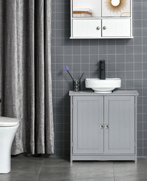 Bathroom Vanities, Bathroom Sink Cabinets with U-Shape Cut-Out and Adjustable Internal Shelf, Gray