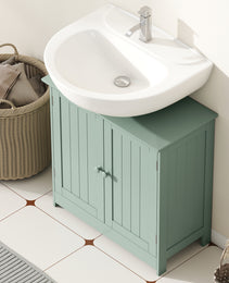 Bathroom Vanity Cabinet, Under Sink Bathroom Cabinet with 2 Doors and Adjustable Shelf, Dark Green